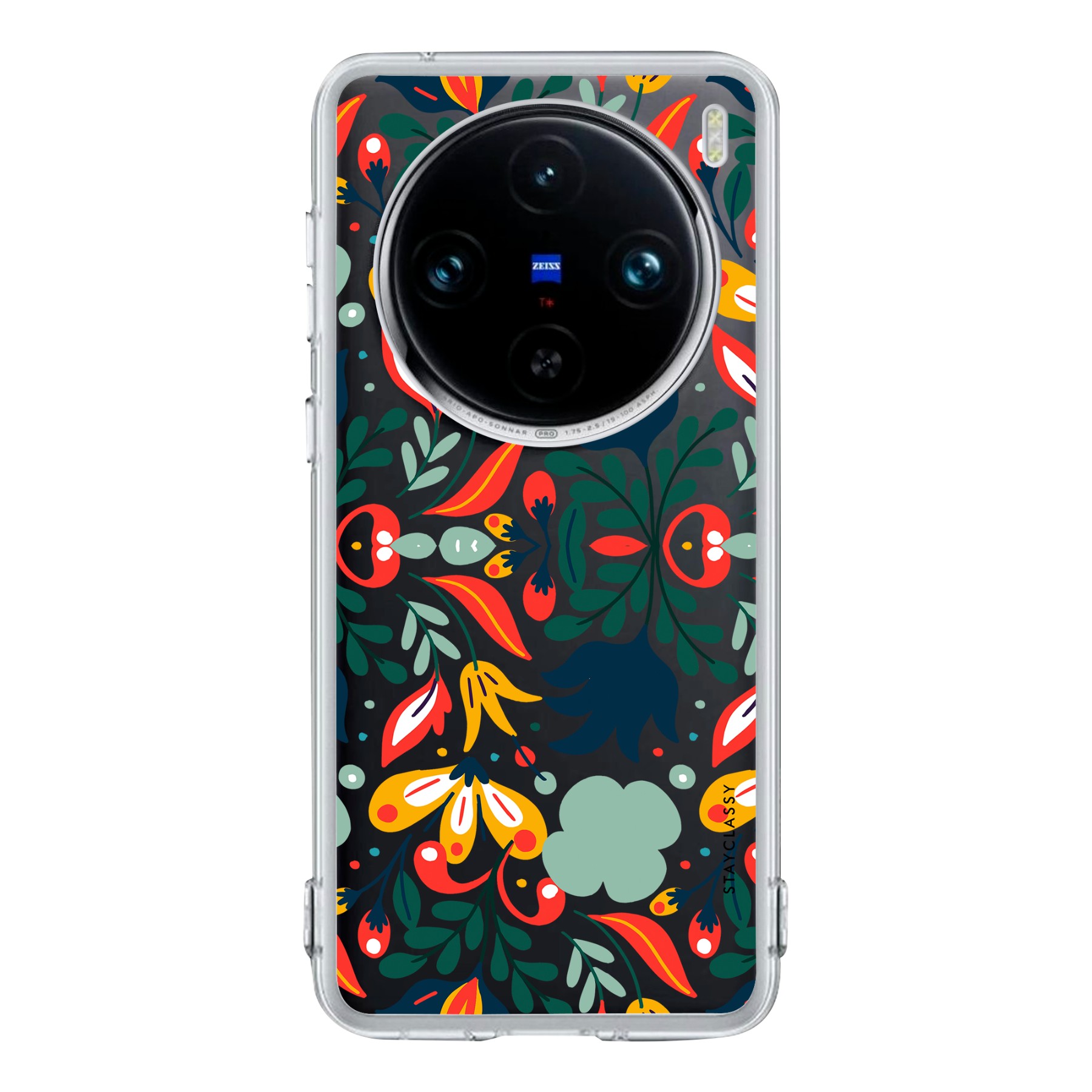 Floral Vector Pattern Vivo X100 Pro Clear Case – Stayclassy.in