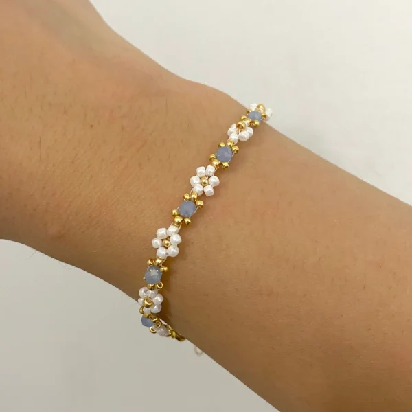 Blue Floral Bracelet,Daisy Bracelet - Image 3