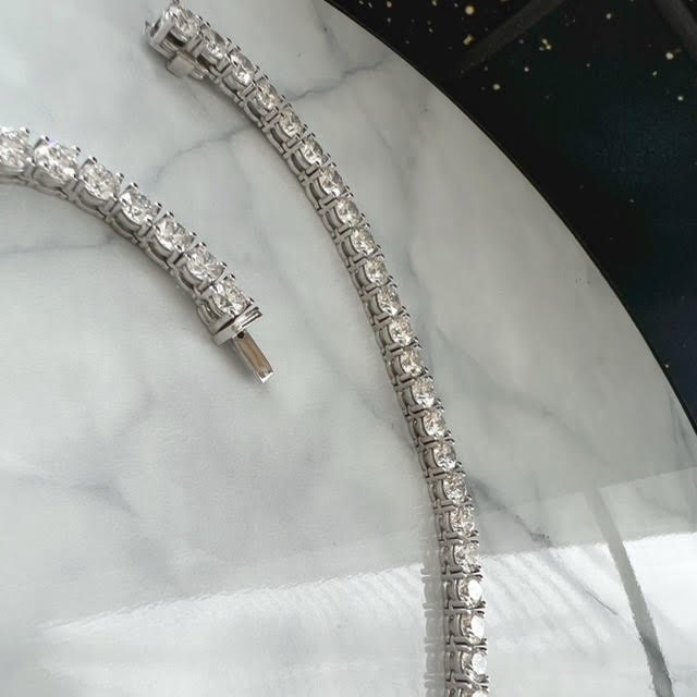 30 Carat Diamond Tennis Necklace, Big Lab Diamond Tennis Necklace, Top Quality Lab Diamond Tennis Chain, Tennis Necklace For Women 14K gold - Image 5