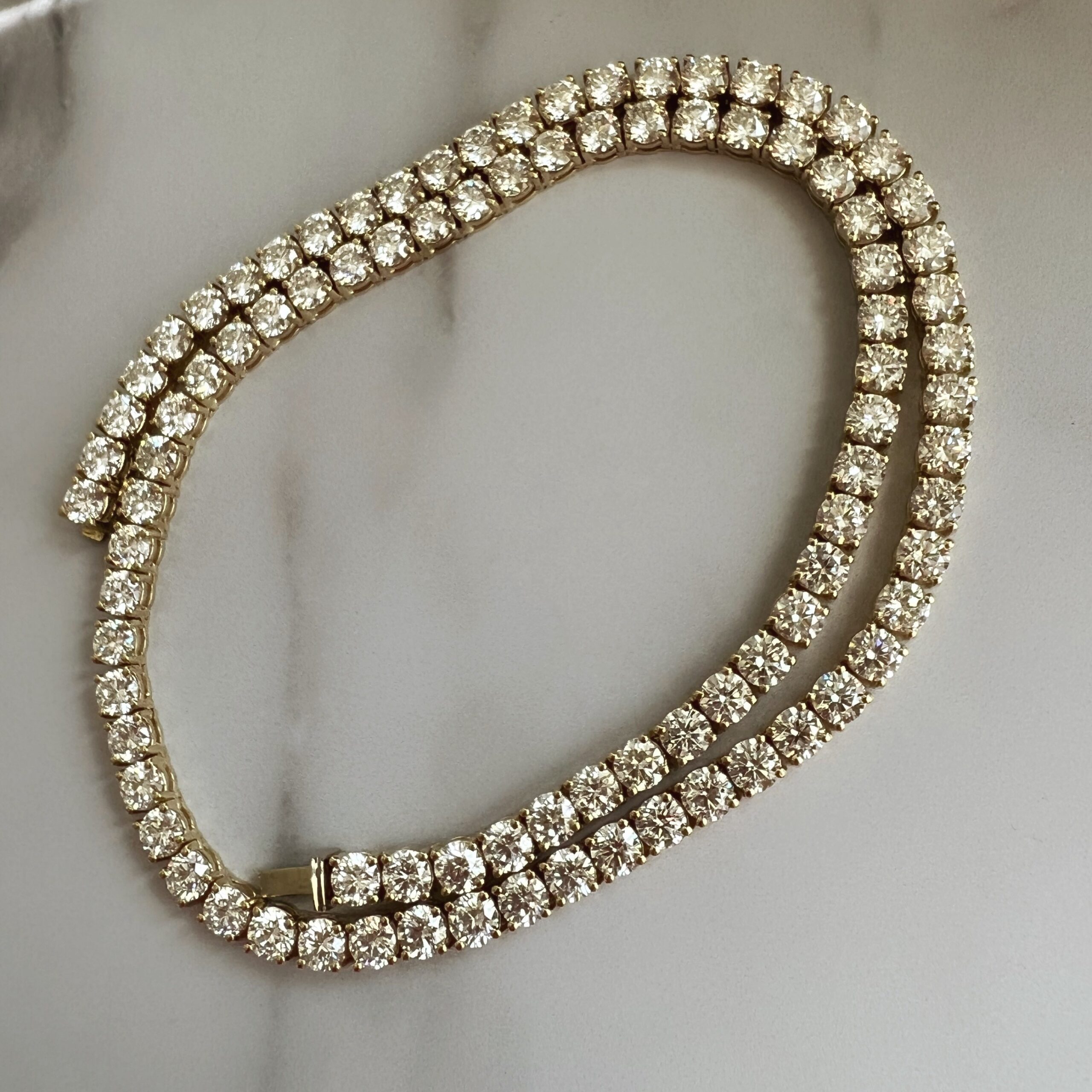 30 Carat Diamond Tennis Necklace, Big Lab Diamond Tennis Necklace, Top Quality Lab Diamond Tennis Chain, Tennis Necklace For Women 14K gold - Image 9