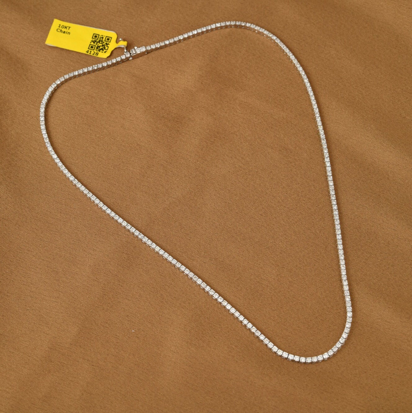 Genuine Certified Diamond Tennis Necklace in 10k White Gold | 3.19 carat Round Diamonds| Tennis Bar Necklace| Diamond Jewelry For Women - Image 2