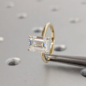 1.5 Carat Emerald Cut Lab Grown Diamond Ring / Emerald Lab Diamond Solitaire Ring / Emerald Cut Engagement Ring / Solitaire /Minimalist Ring