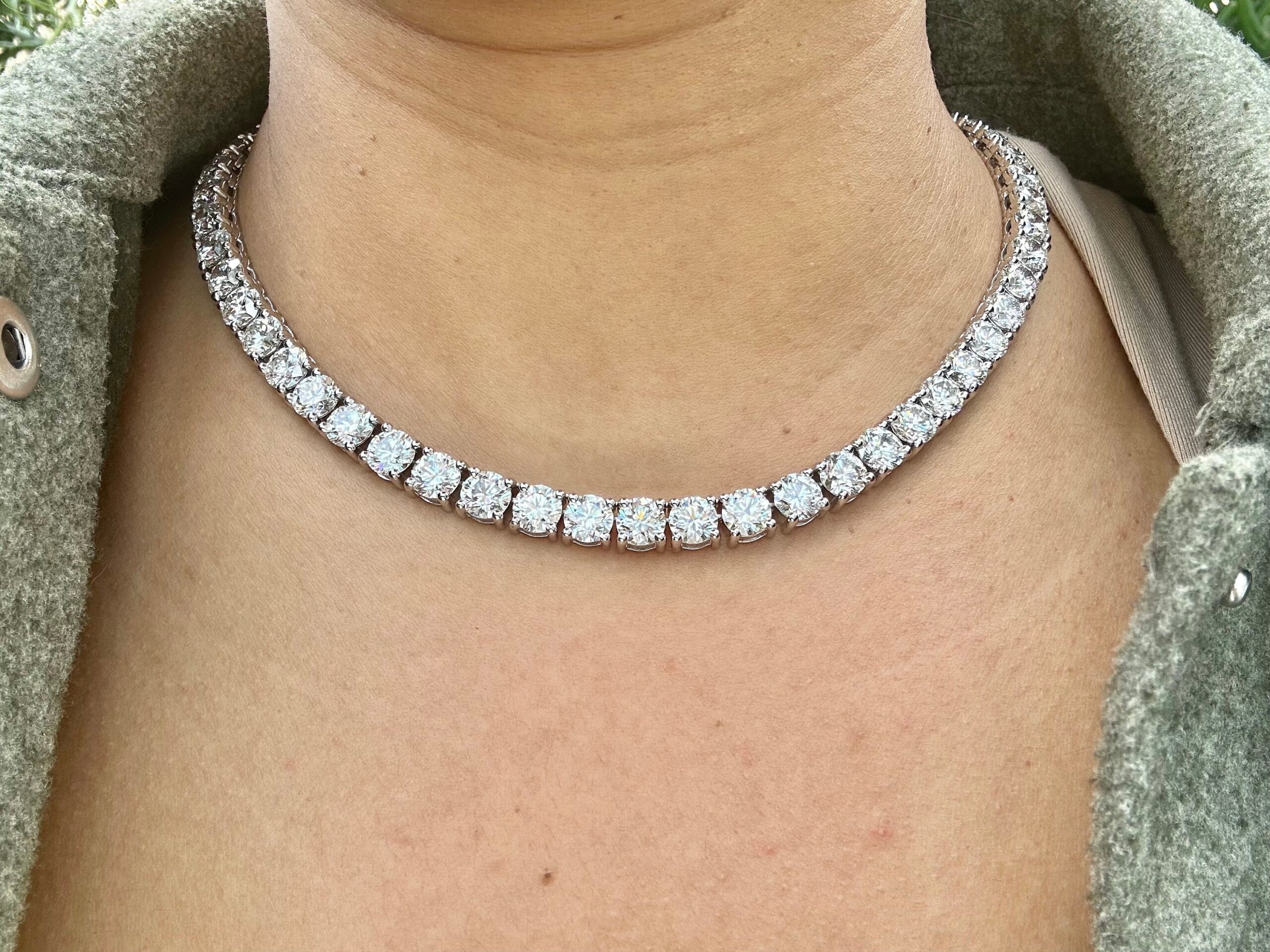 40 Carat Diamond Tennis Necklace, 40 Carat Diamond Necklace, Women's 40 Carat Diamond Necklace - Image 4