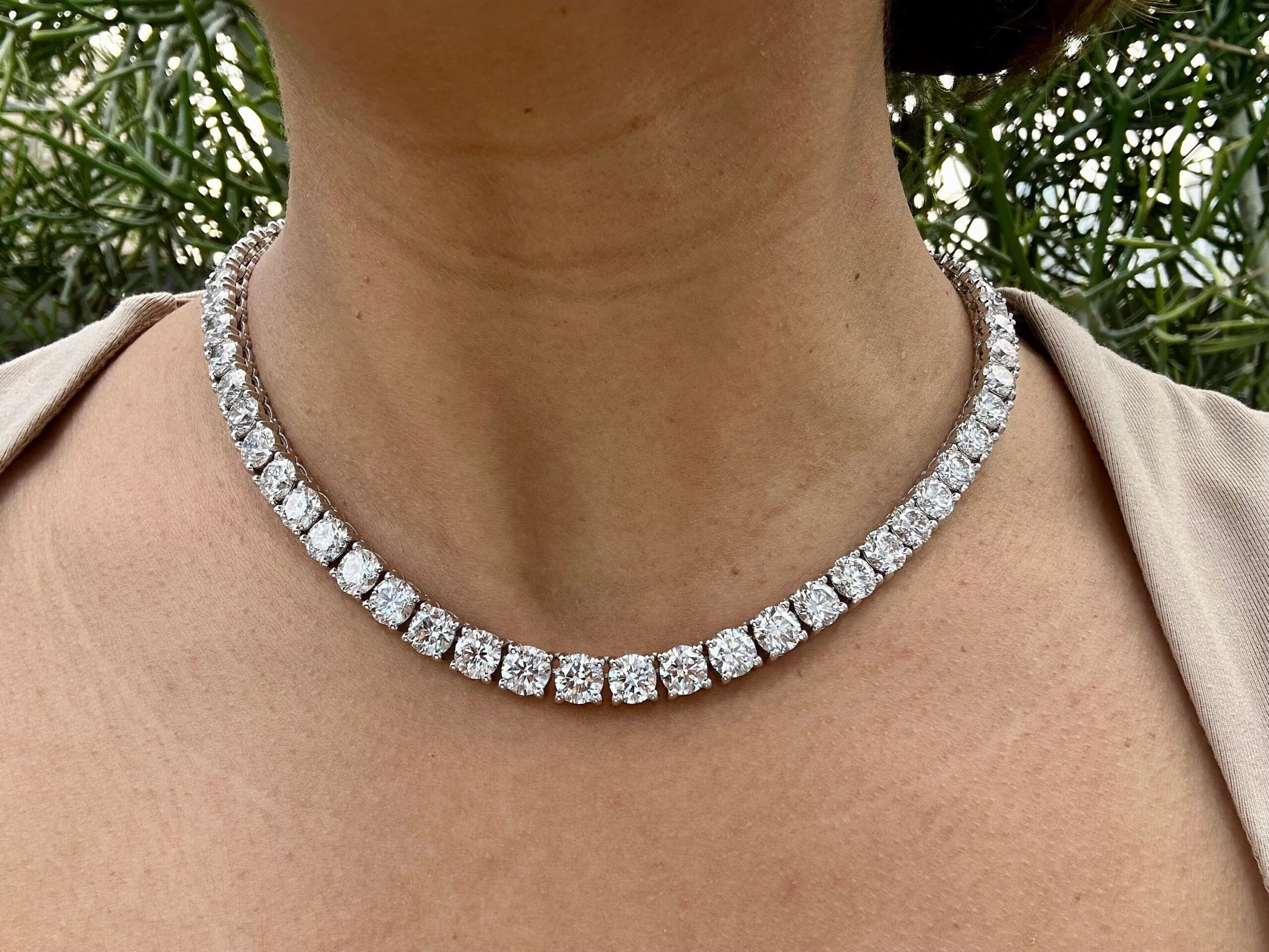 40 Carat Diamond Tennis Necklace, 40 Carat Diamond Necklace, Women's 40 Carat Diamond Necklace