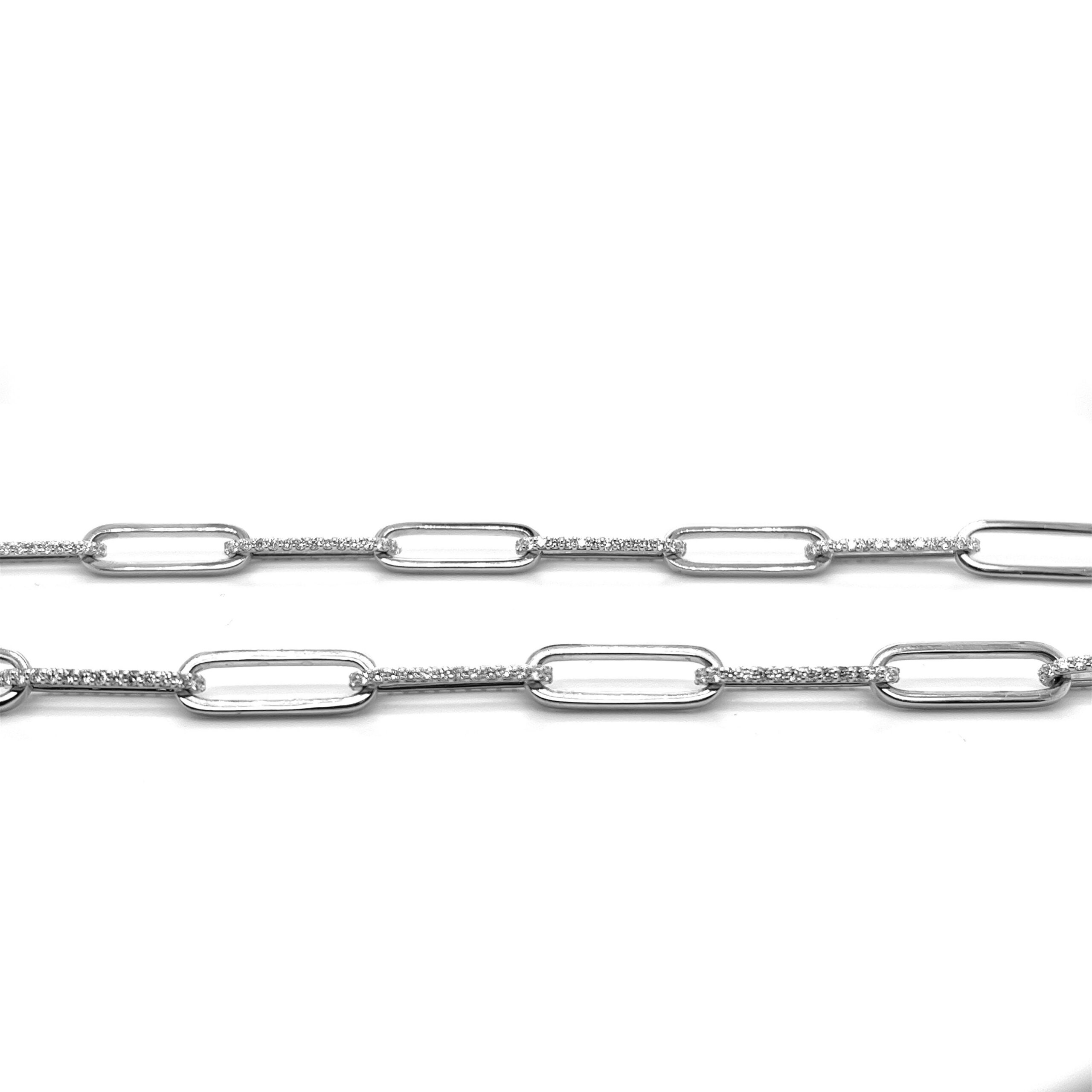 Lab Grown Paper Clip Necklace, 4.23ctw 14K Gold, CVD Diamonds, trending necklace, unique jewelry - Image 2