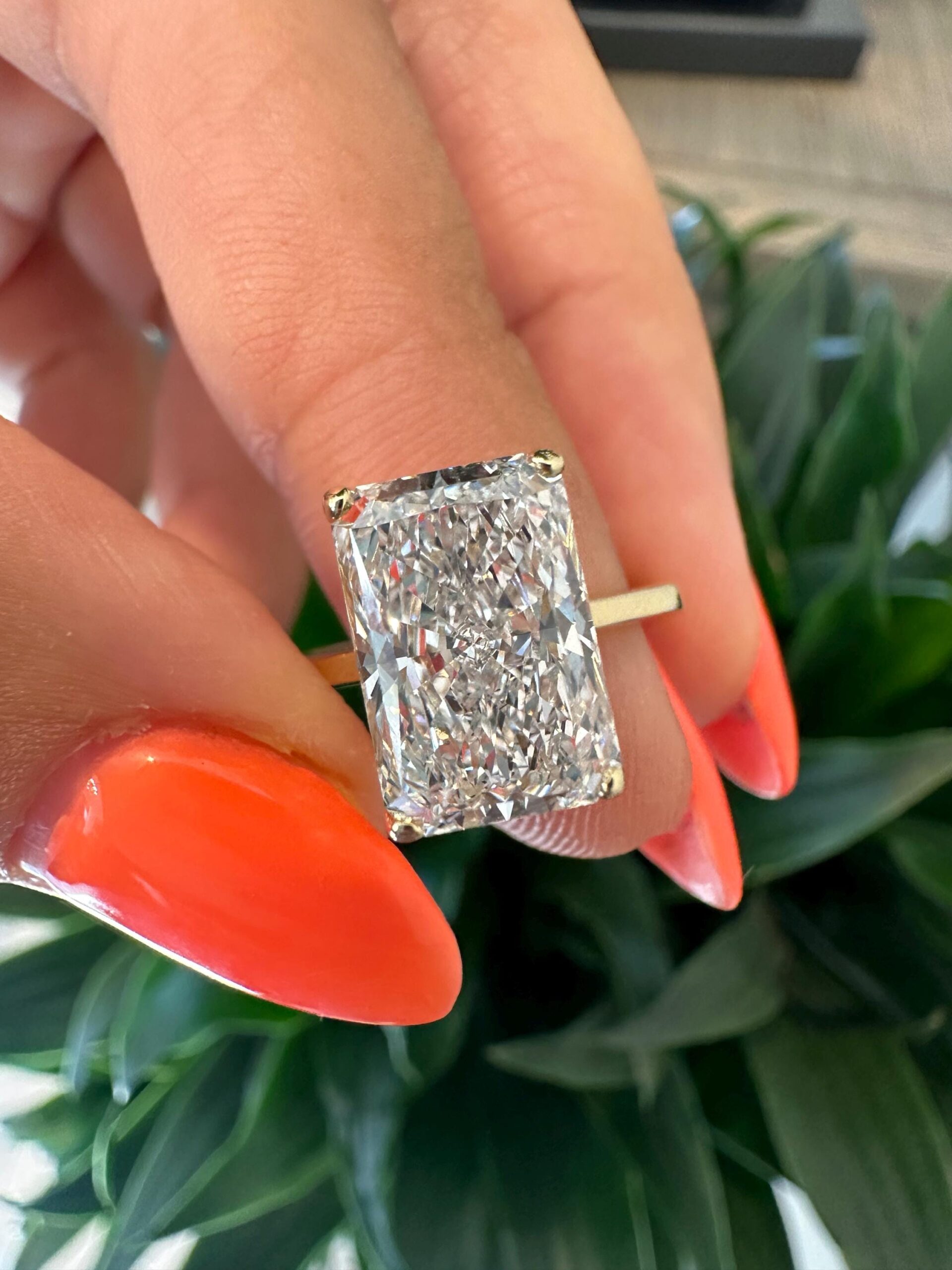 Lab Grown Diamond Ring , 4 CT Radiant Cut Lab Diamond Engagement Ring , Radiant Cut , Lab Created Diamond Ring IGI Certified , Lab Diamond