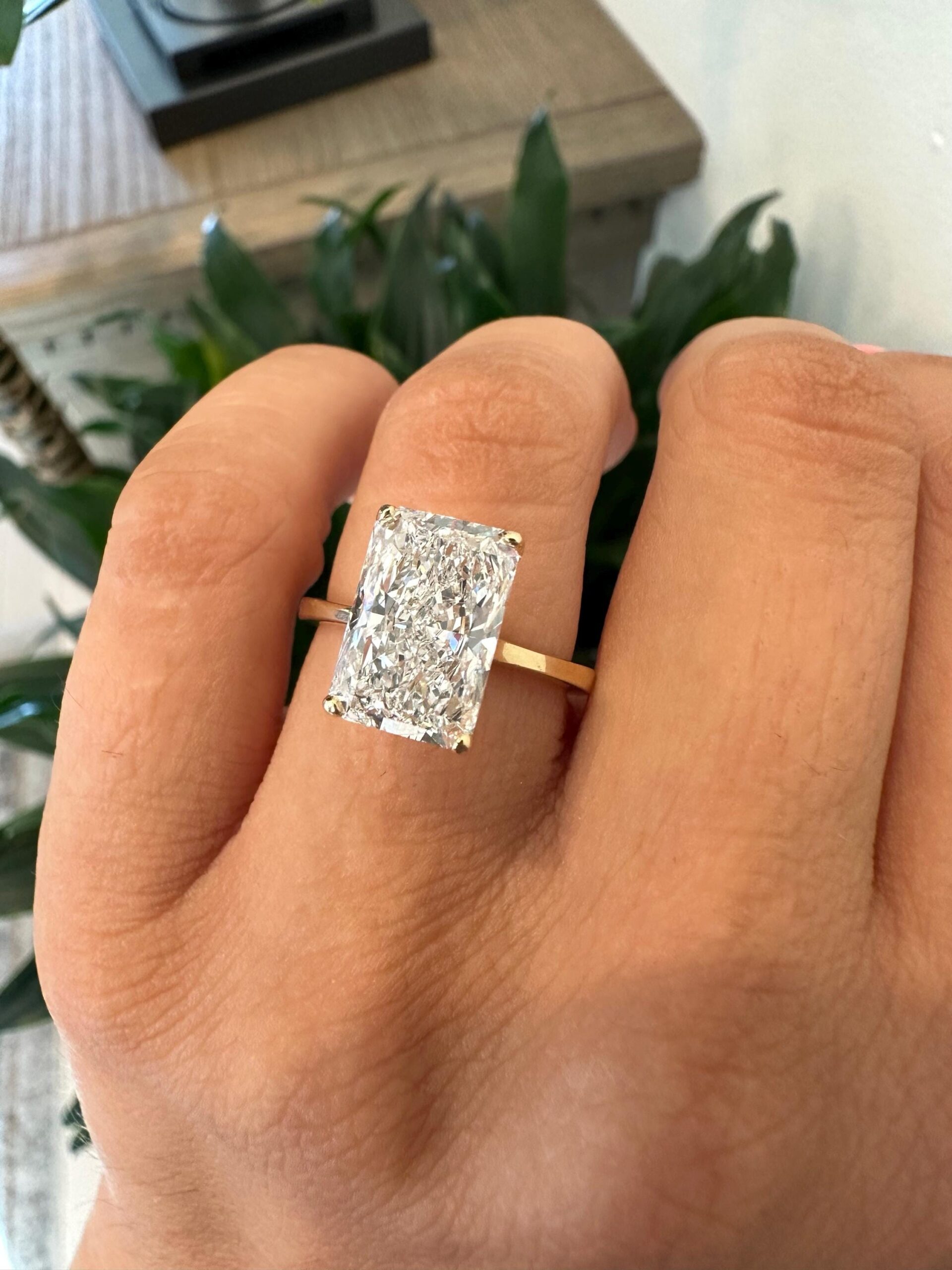 Lab Grown Diamond Ring , 4 CT Radiant Cut Lab Diamond Engagement Ring , Radiant Cut , Lab Created Diamond Ring IGI Certified , Lab Diamond - Image 3