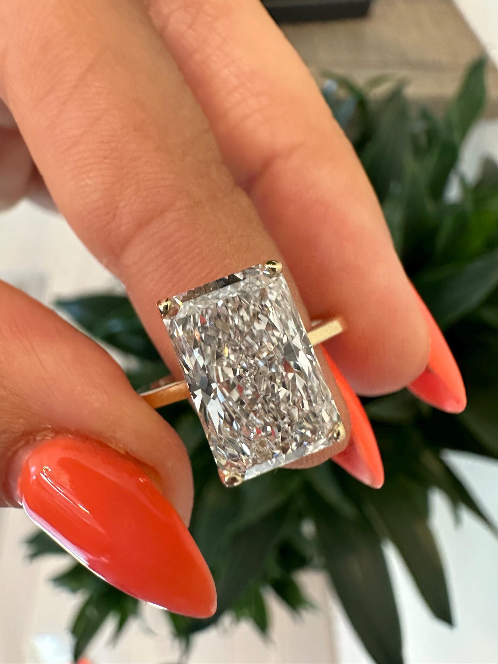 Lab Grown Diamond Ring , 4 CT Radiant Cut Lab Diamond Engagement Ring , Radiant Cut , Lab Created Diamond Ring IGI Certified , Lab Diamond - Image 2