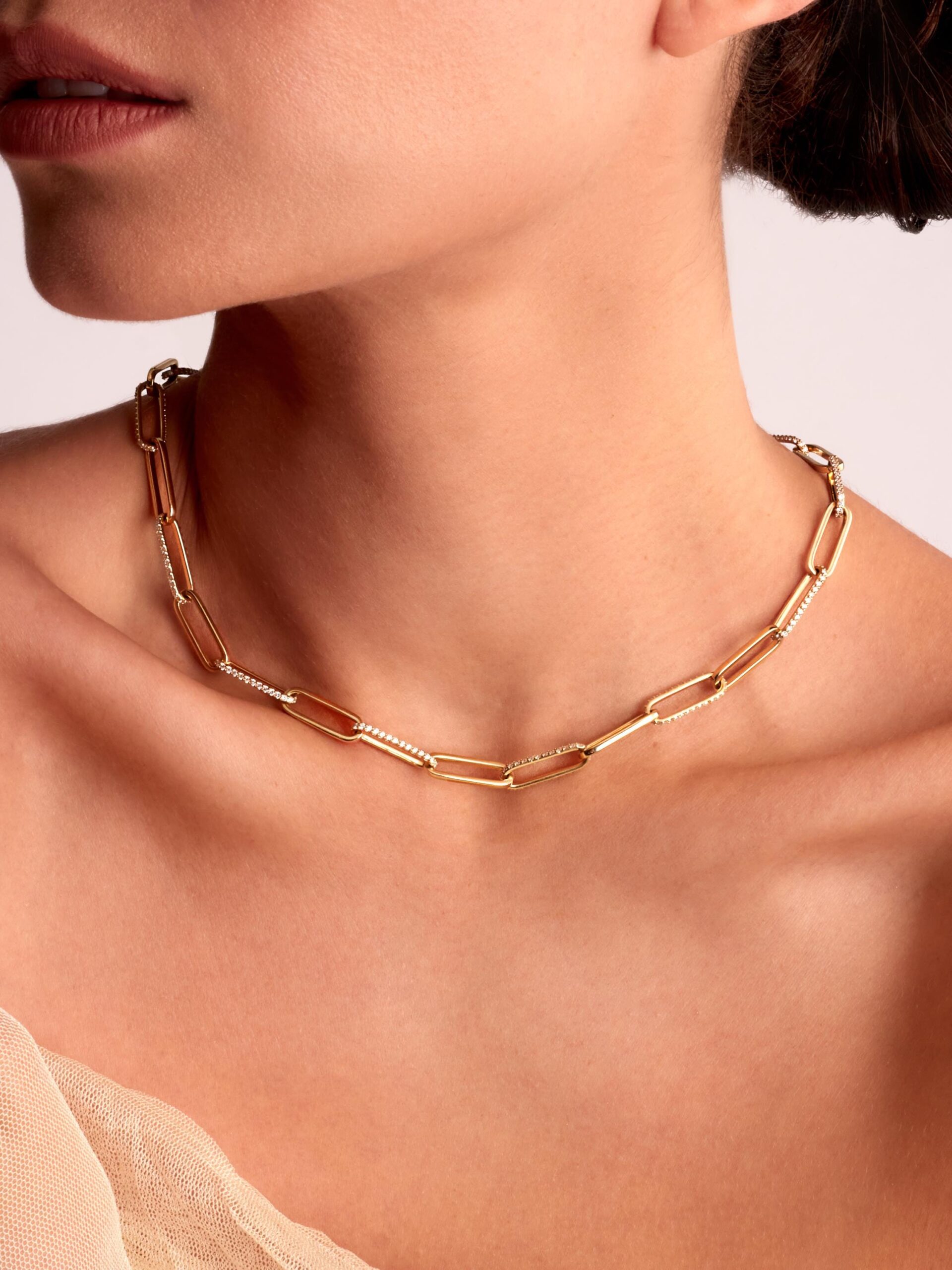 Lab Grown Paper Clip Necklace, 4.23ctw 14K Gold, CVD Diamonds, trending necklace, unique jewelry - Image 6