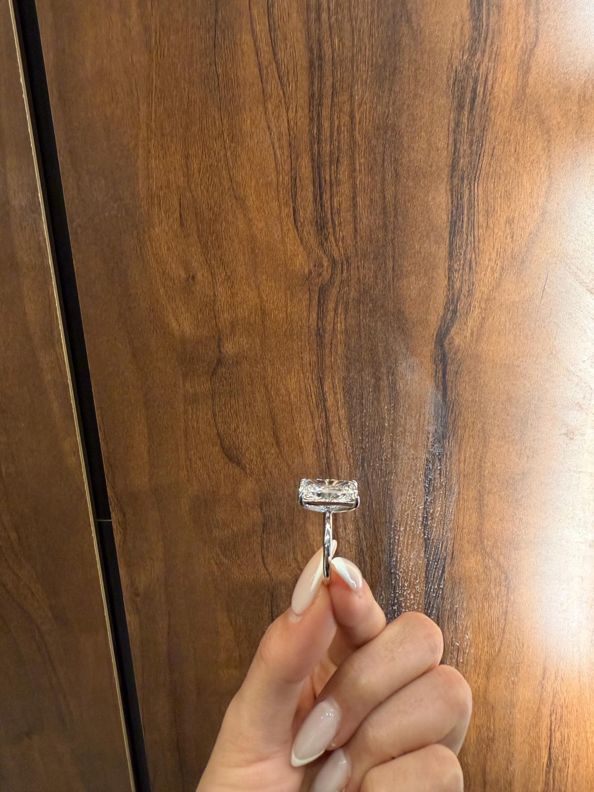 8 Carat Radiant Cut Lab Grown Diamond Solitaire Engagement Ring | E-VVS2 IGI Certified | 14k White Gold Solitaire Ring | Clean & Minimal - Image 4