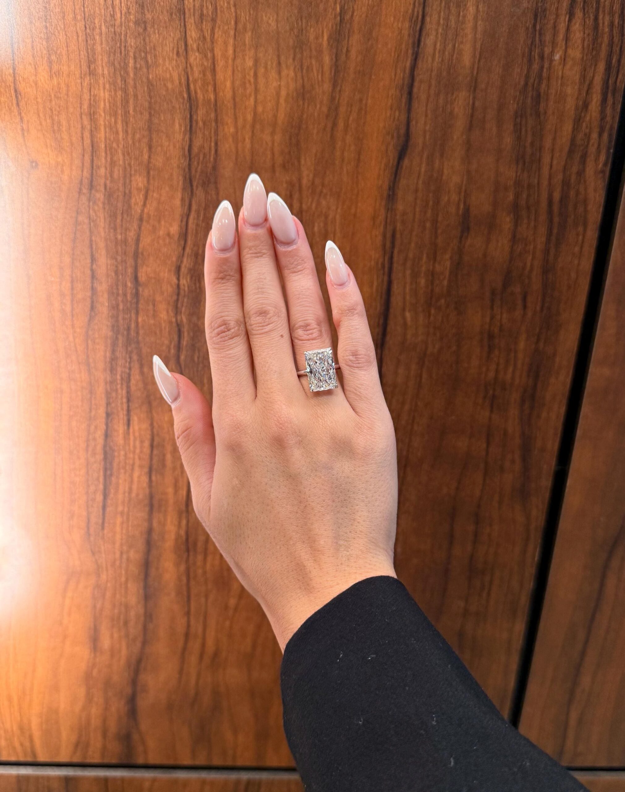 8 Carat Radiant Cut Lab Grown Diamond Solitaire Engagement Ring | E-VVS2 IGI Certified | 14k White Gold Solitaire Ring | Clean & Minimal - Image 2