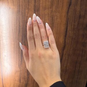 8 Carat Radiant Cut Lab Grown Diamond Solitaire Engagement Ring | E-VVS2 IGI Certified | 14k White Gold Solitaire Ring | Clean & Minimal