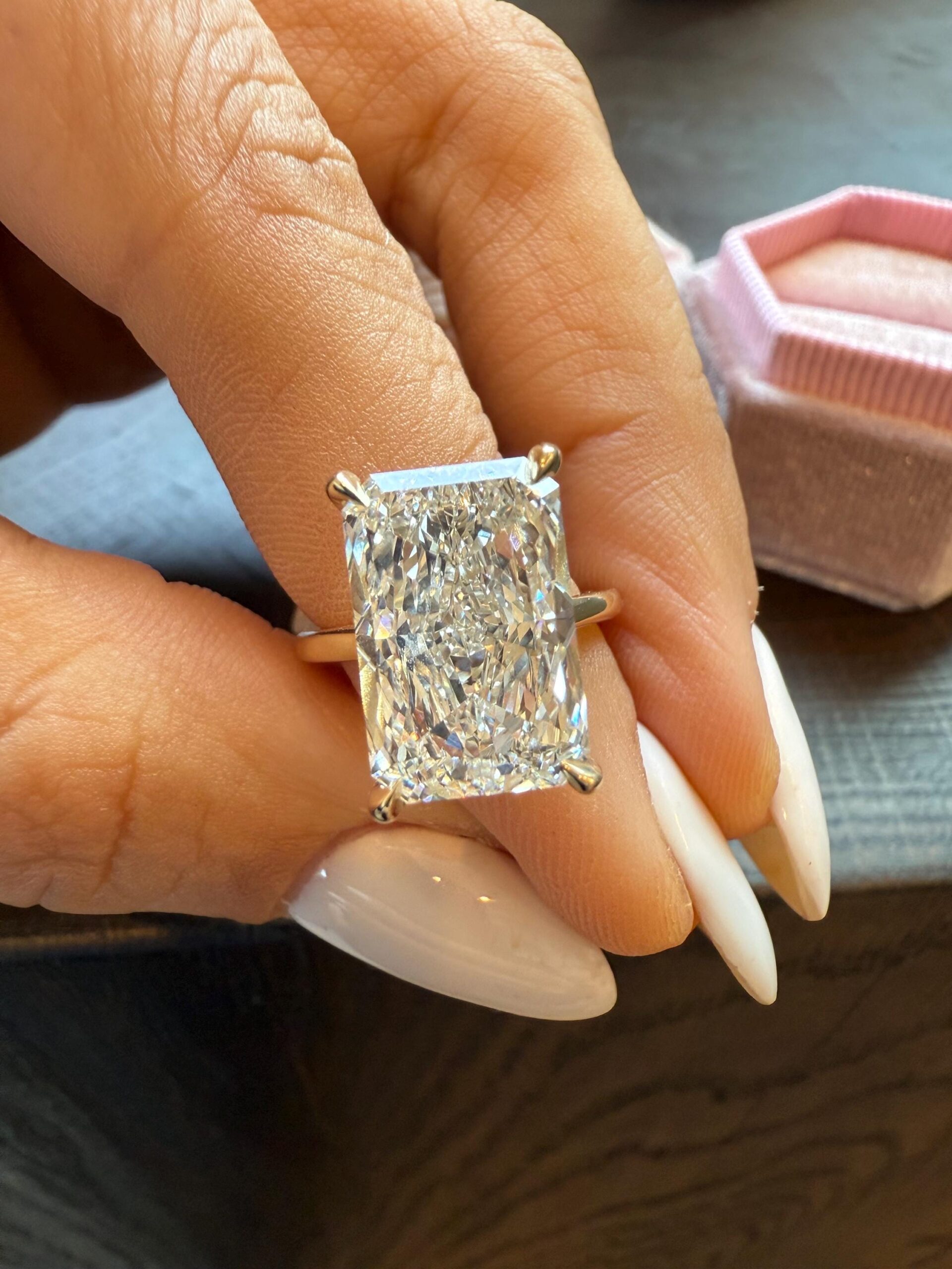 Lab Diamond Ring , 6 CT Radiant Cut Lab Diamond Engagement Ring , Radiant Cut Lab Created Diamond Ring IGI Certified , Custom Ring , Zhedora - Image 3