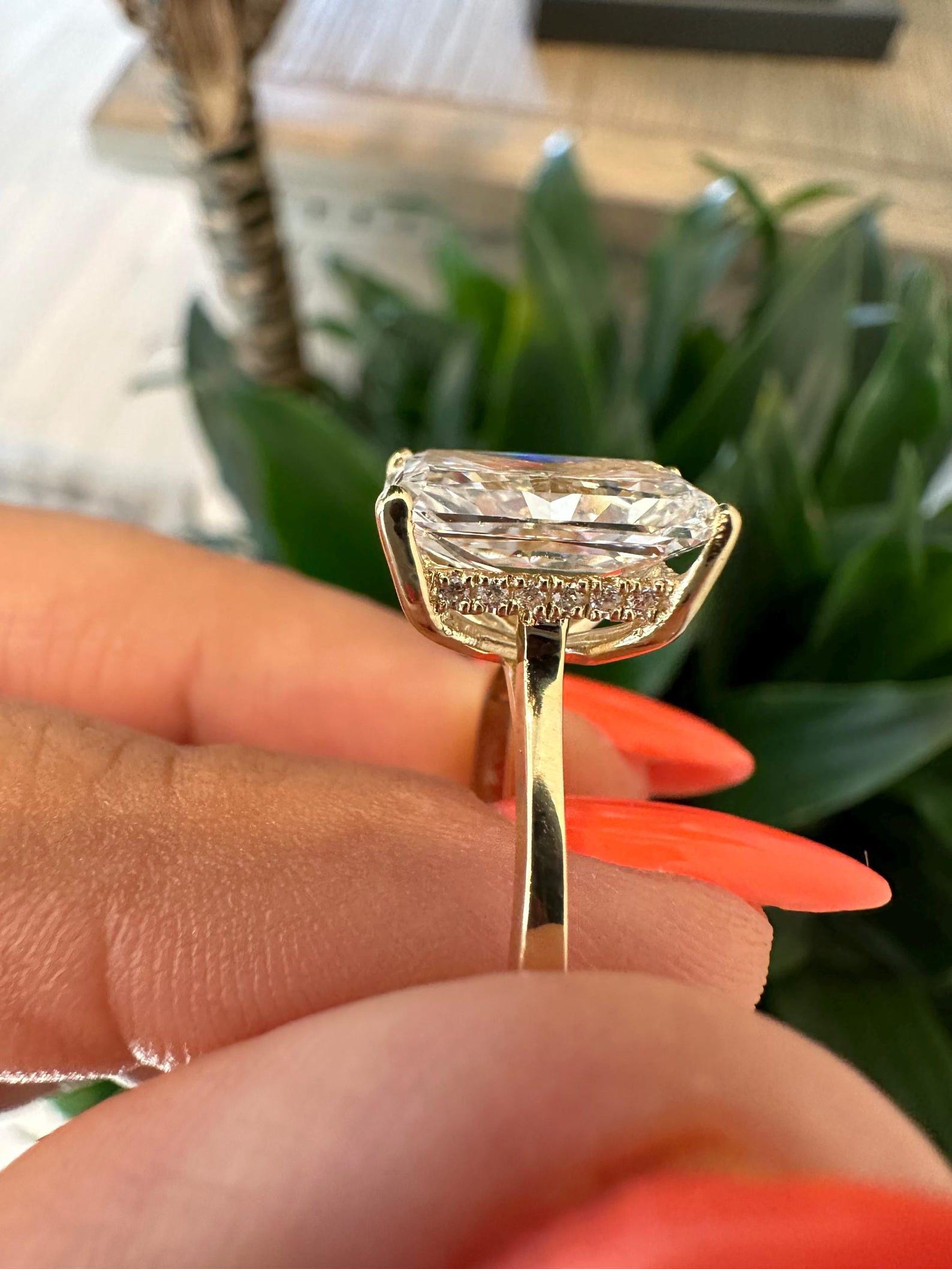 Lab Diamond Ring , 6 CT Radiant Cut Lab Diamond Engagement Ring , Radiant Cut Lab Created Diamond Ring IGI Certified , Custom Ring , Zhedora - Image 9