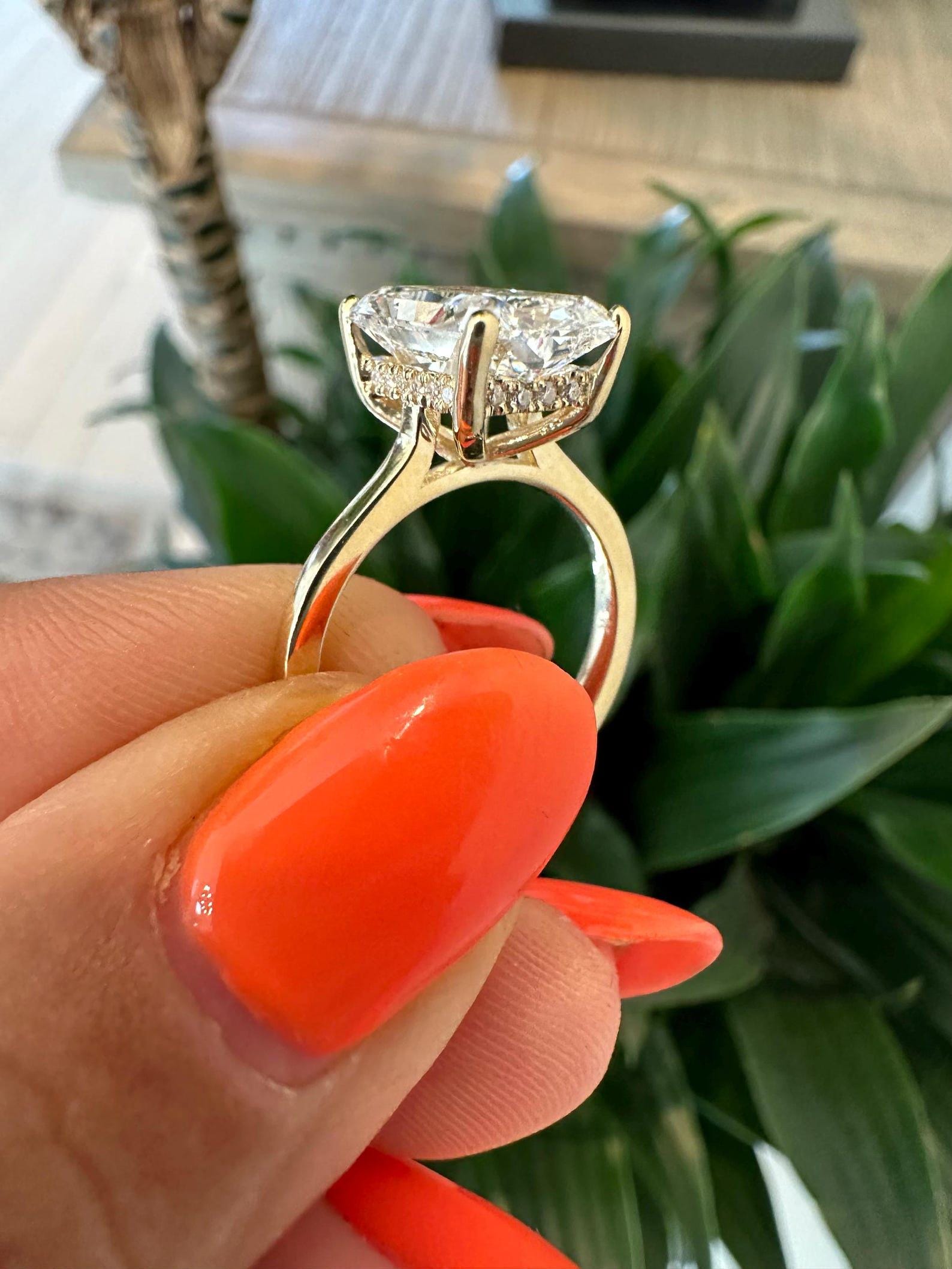 Lab Diamond Ring , 6 CT Radiant Cut Lab Diamond Engagement Ring , Radiant Cut Lab Created Diamond Ring IGI Certified , Custom Ring , Zhedora - Image 8