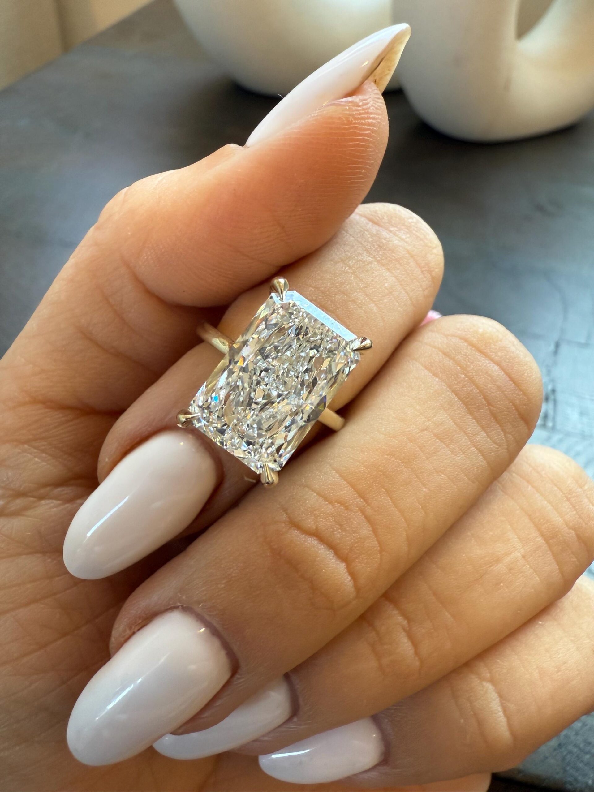 Lab Diamond Ring , 6 CT Radiant Cut Lab Diamond Engagement Ring , Radiant Cut Lab Created Diamond Ring IGI Certified , Custom Ring , Zhedora