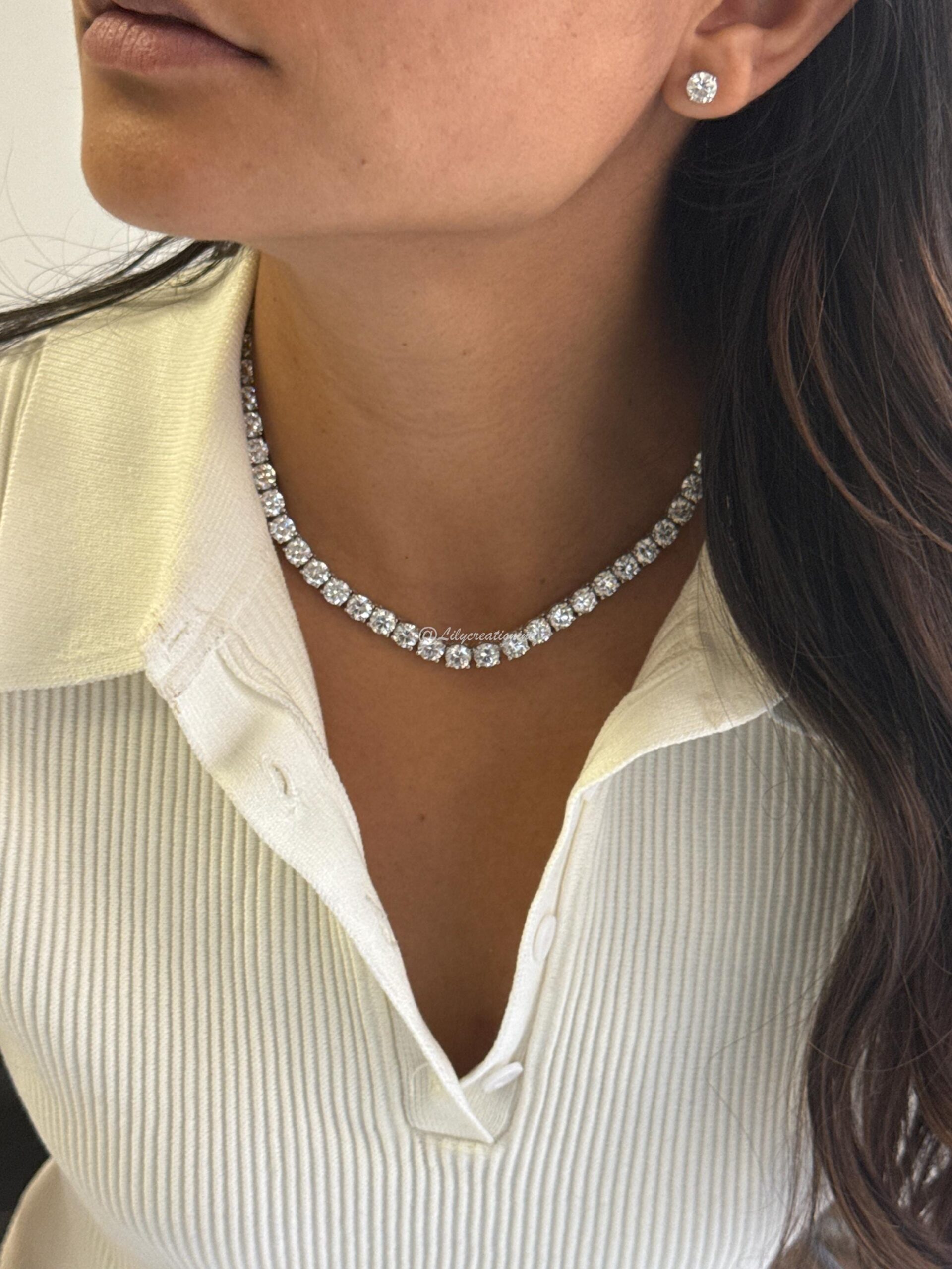 60 Carat Diamond Tennis Necklace, 60 Carat Diamond Necklace, Unique Diamond Tennis Necklace, Unique Necklace. 1 Carat Each Diamond Necklace
